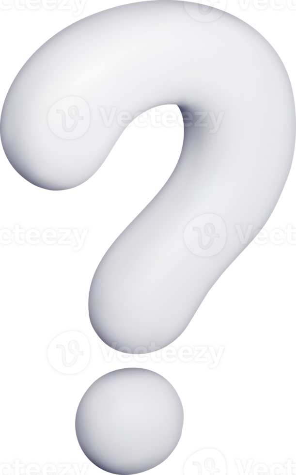 3D question white mark symbol png