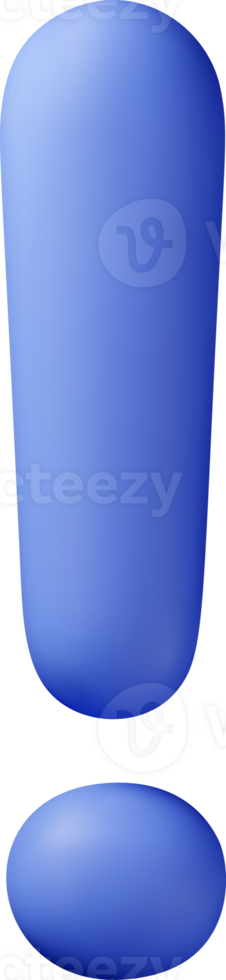 3D blue exclamation mark icon png
