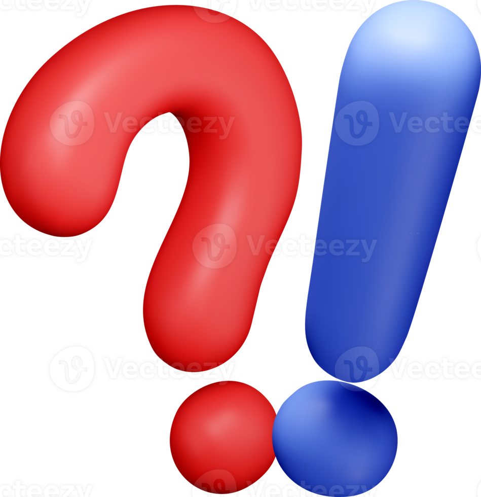 3d question and exclamation marks icon png