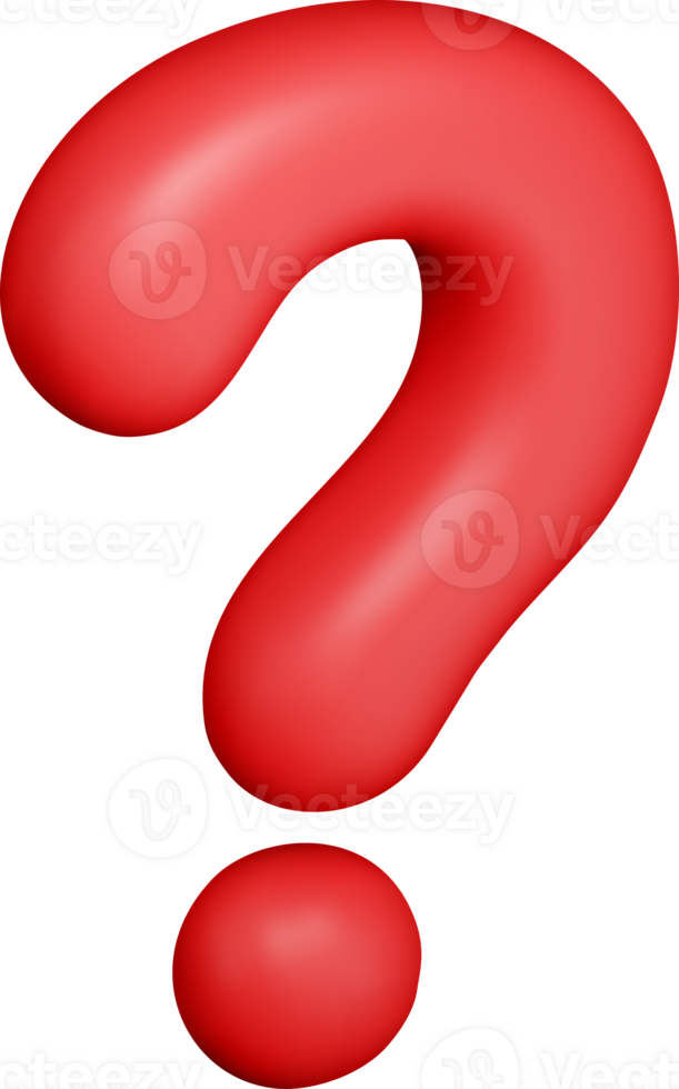3D question red mark symbol png