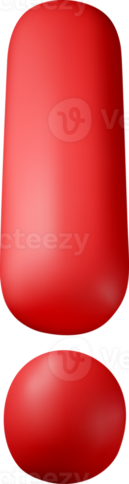 3D red exclamation mark symbol png