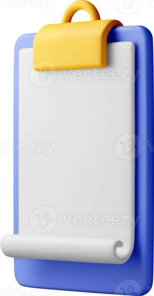 3d clipboard with empty paper sheet symbol png