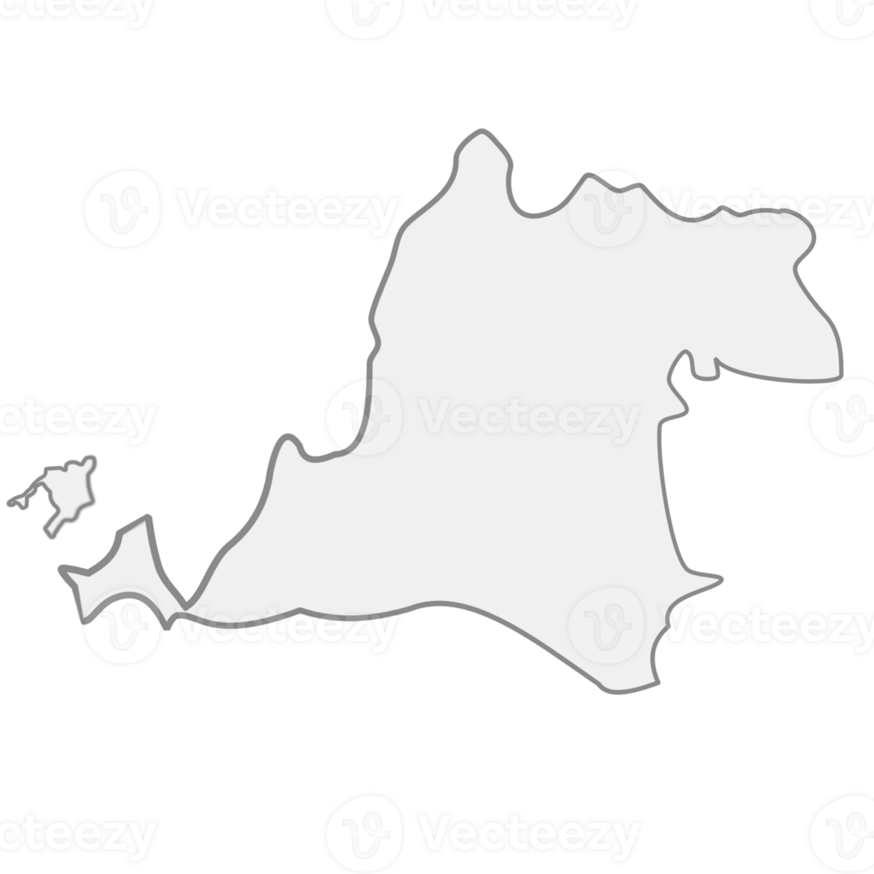 map of the country of Banten Indonesia, with a shadow on transparent background png