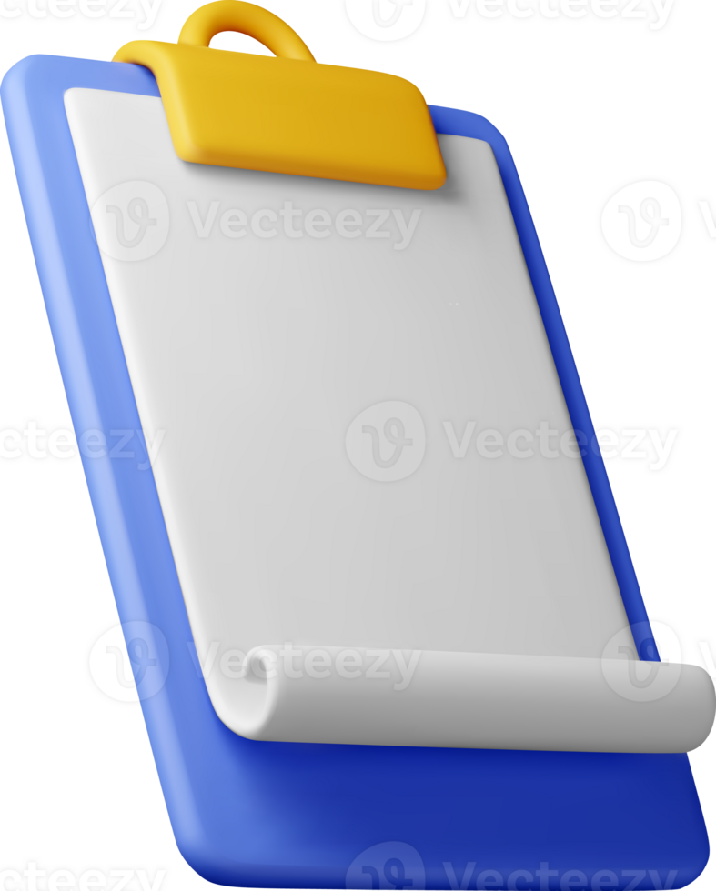 3d clipboard icon with empty paper sheet png