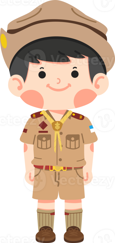 Boy Scout in uniform standing in formation kid png