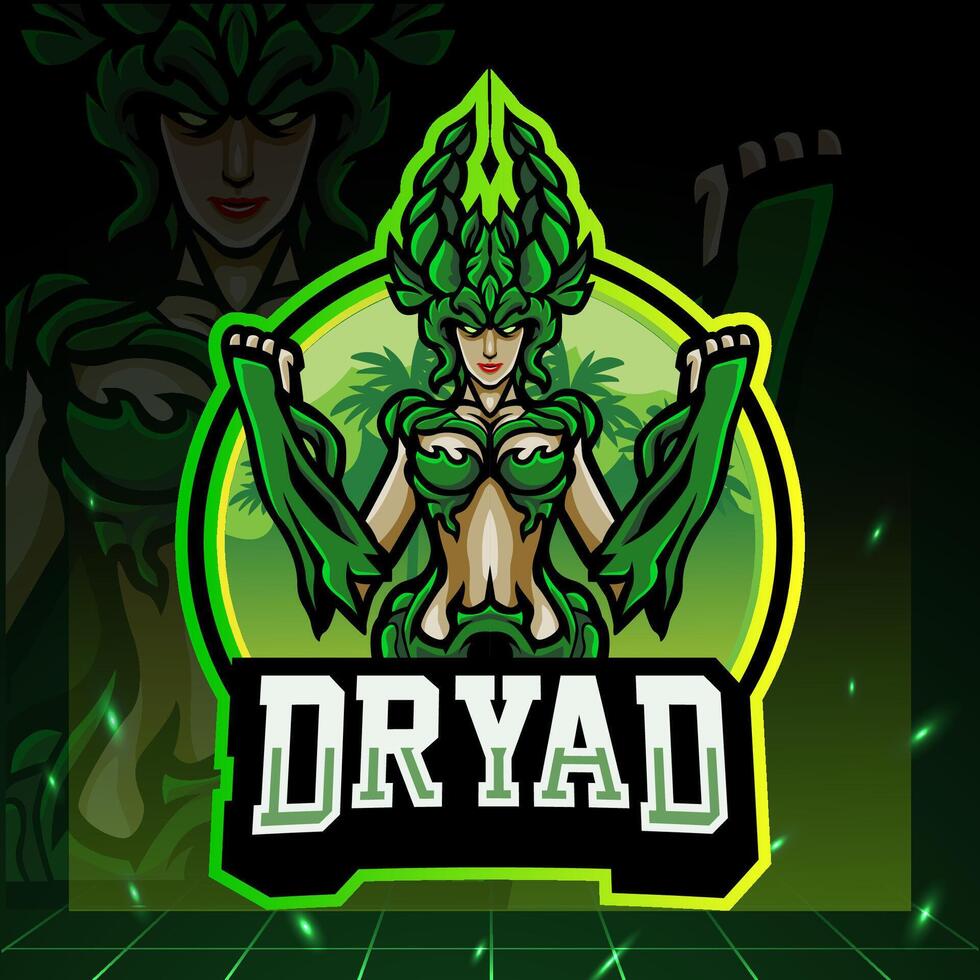 Dryad mascot. esport logo design vector
