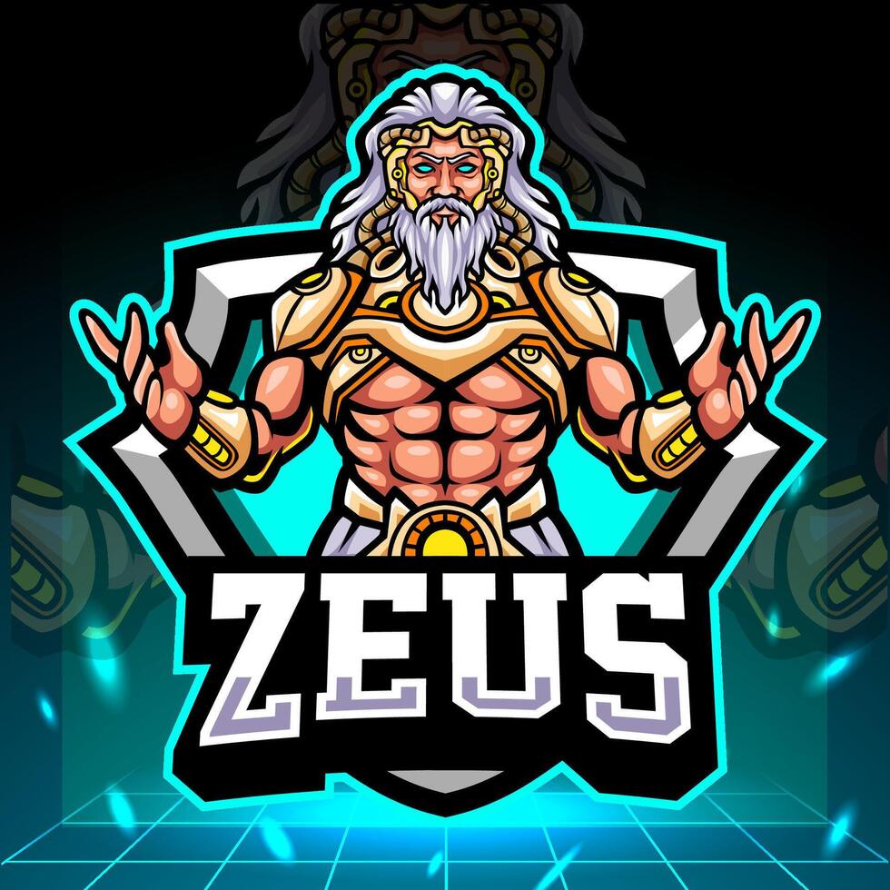 The lord of zeus mascot. esport logo design vector