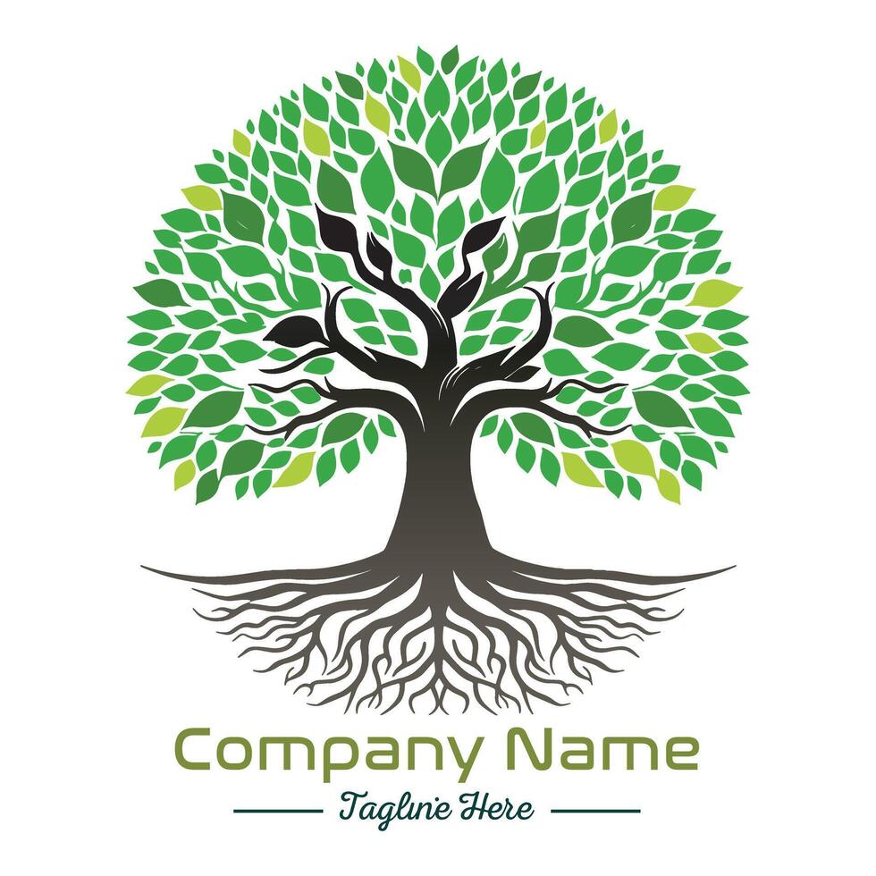green tee logo of ecology nature illustration vector