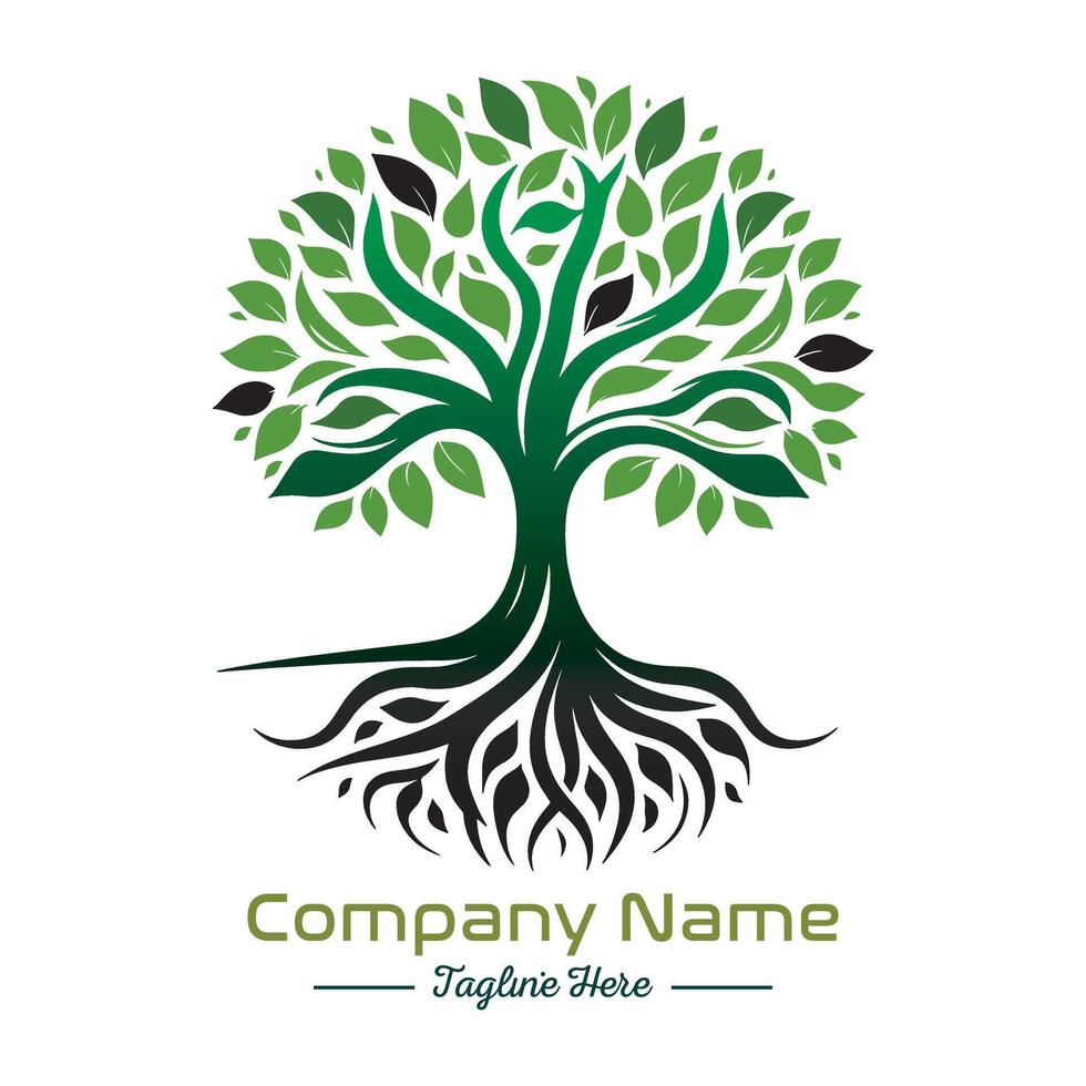 green tree logo icon illustration design vector