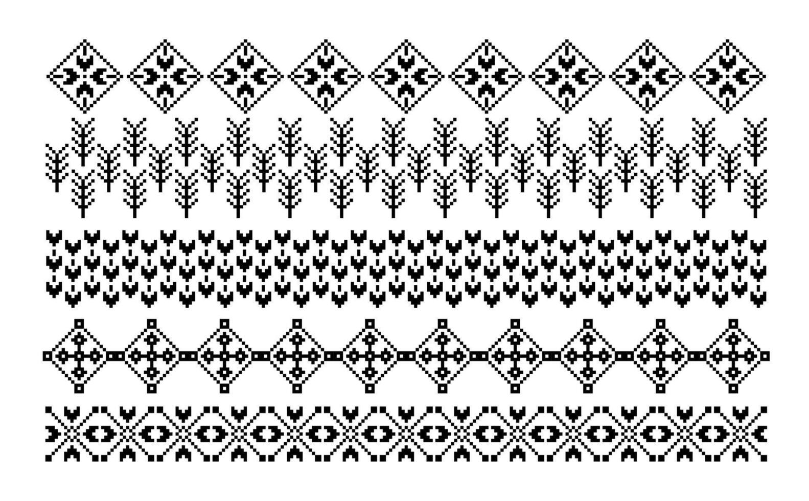 Geometrical abstract borders set art ornament vector