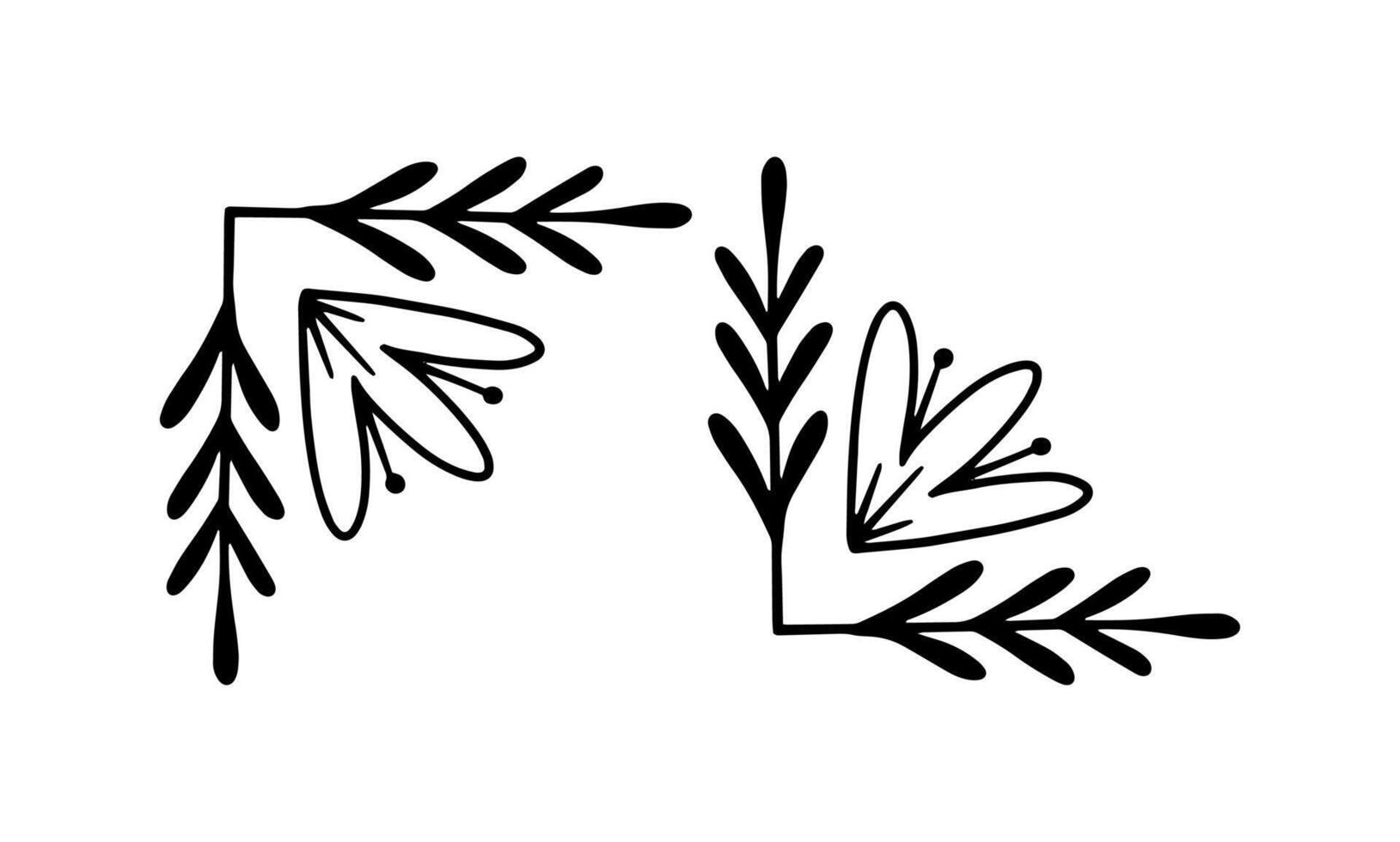 Hand drawn ornamental element collection corner vector
