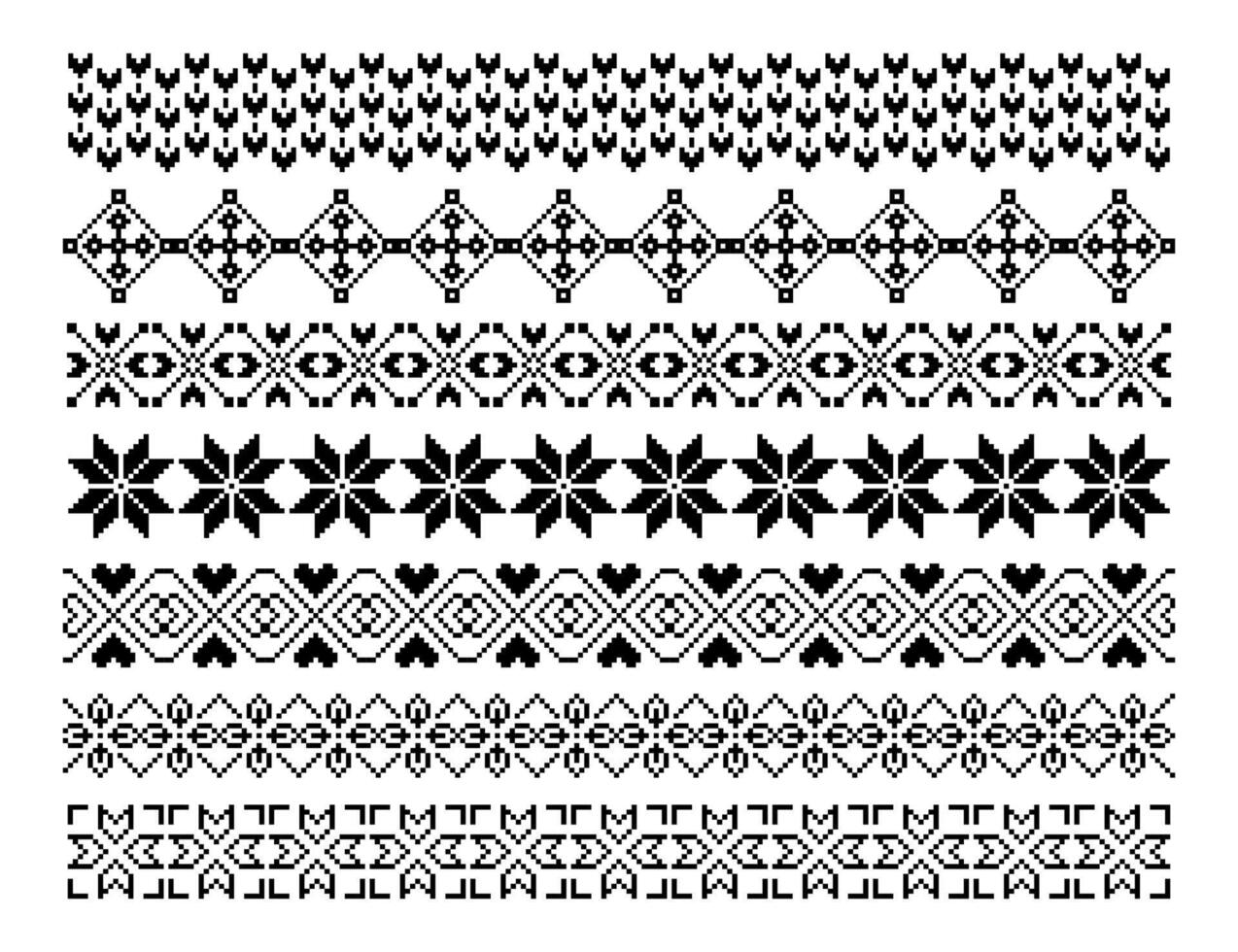 Geometrical abstract borders set art on white background vector