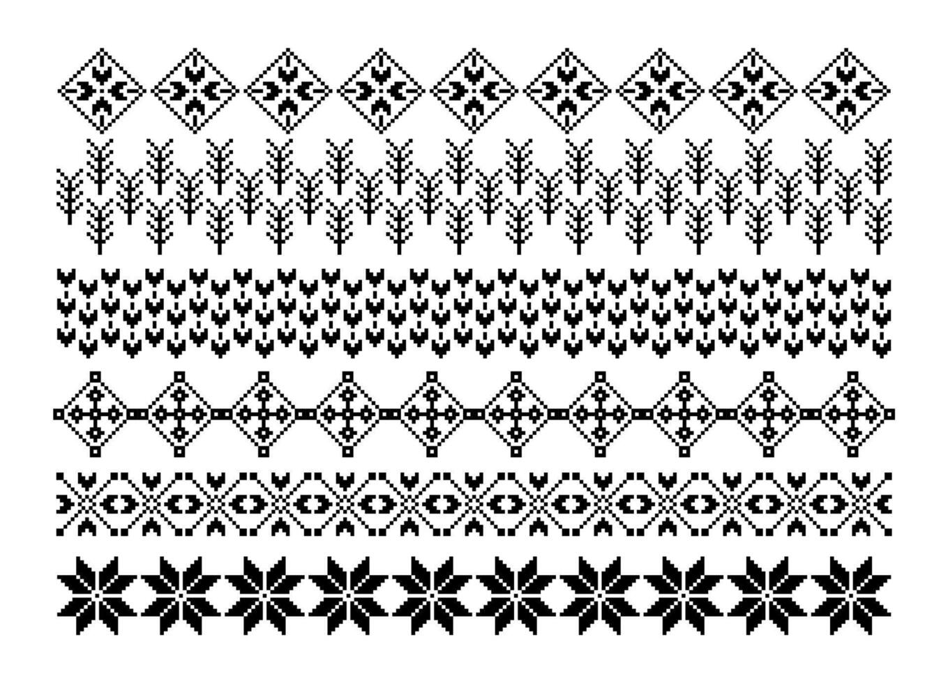 Geometrical abstract borders set art on black and white colour vector