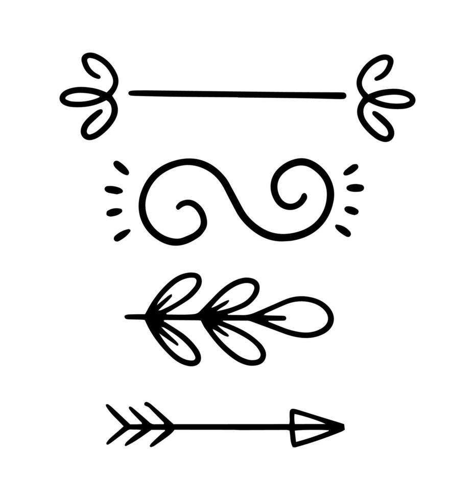 Hand drawn ornamental element collection art vector