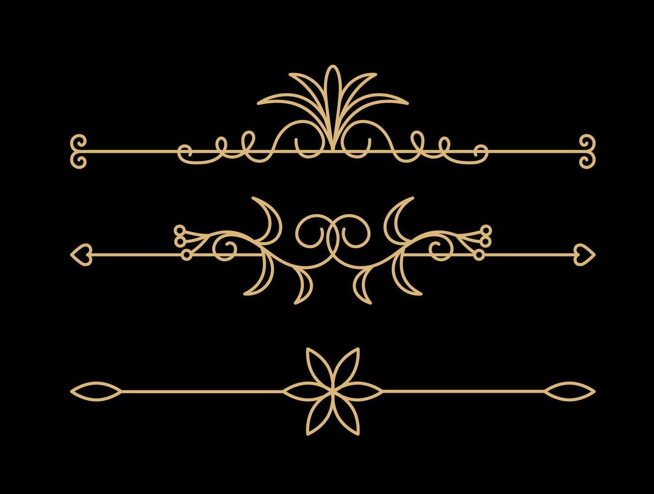 Calligraphic ornament set art vector