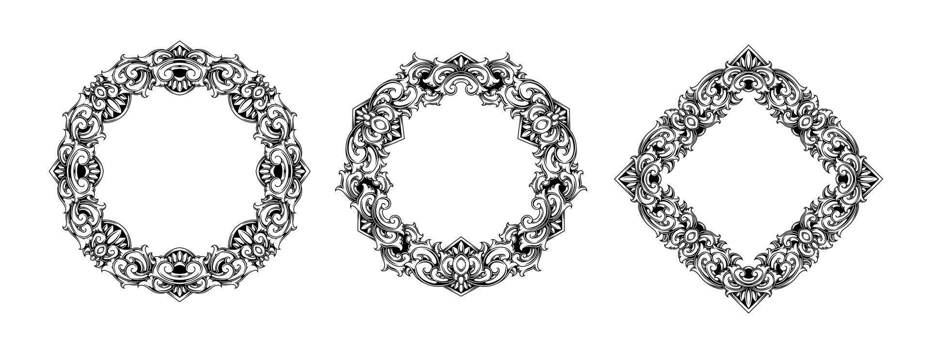 Classic vintage ornament frame vector
