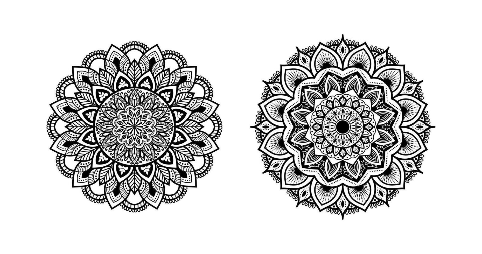 luxury ornamental mandala background design art on black and white colour vector