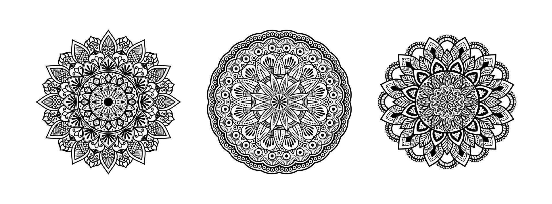 luxury ornamental mandala background design on black and white colour vector
