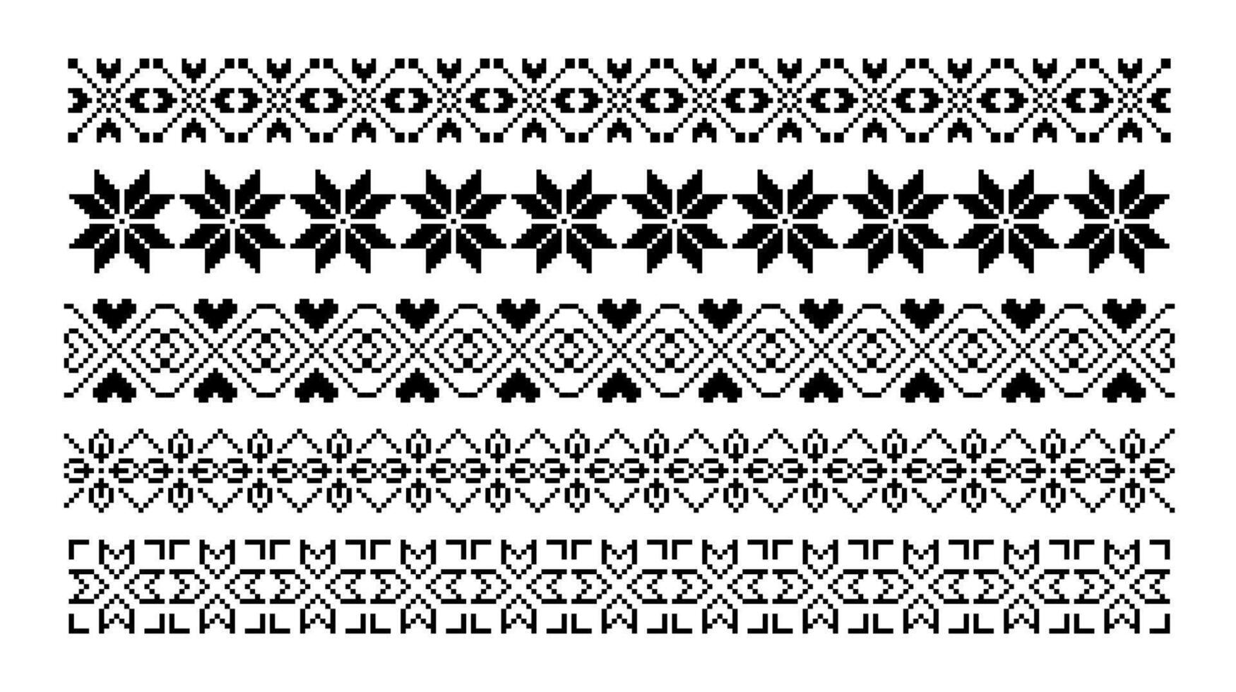 Geometrical abstract borders set art vector