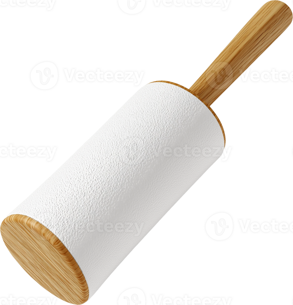 A white roll of paper towel with a wooden handle png