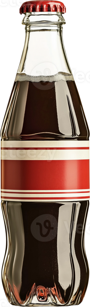 A glass bottle with a red stripe on the side png