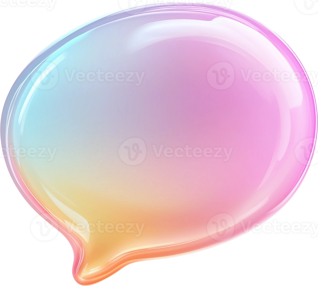 A bubble with a rainbow colored background png