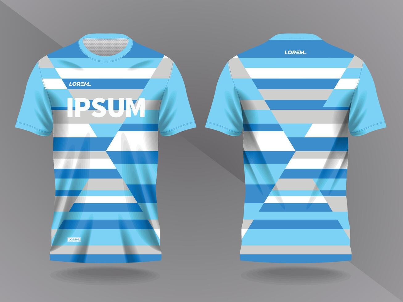 abstract blue background for sport jersey design and mockup. front and back view template vector