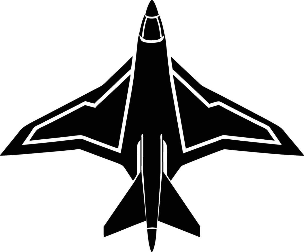 Black super fighter Z plane silhouette vector