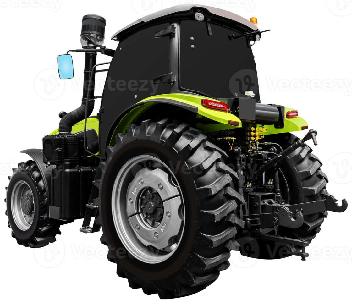 Back view green tractor png