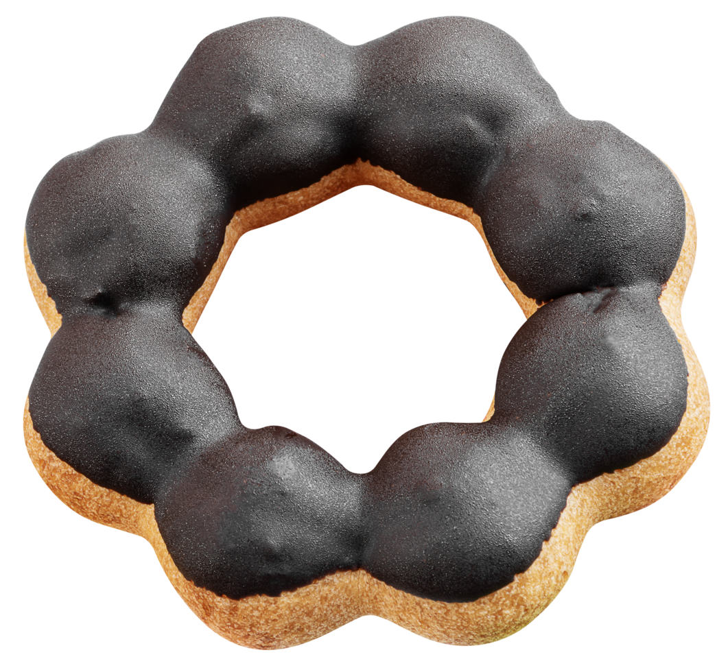 Top view chocolate donut png