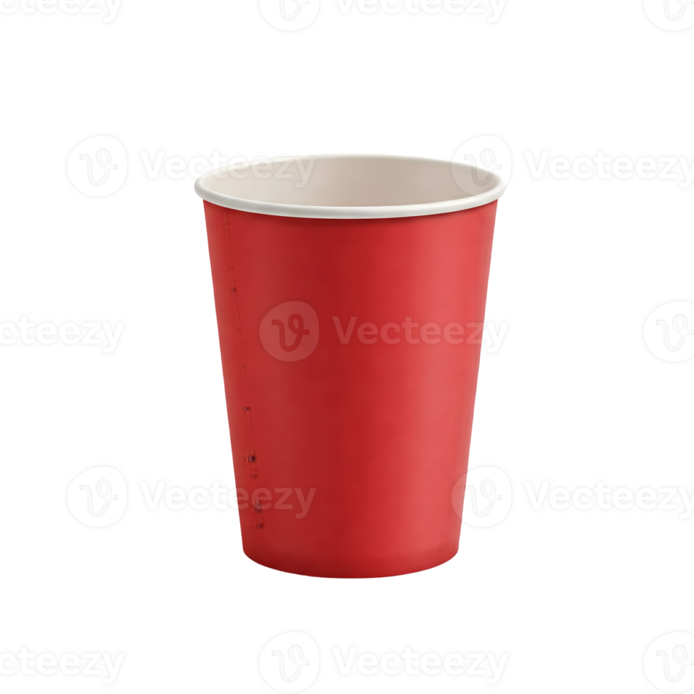 red paper cup on transparent background png