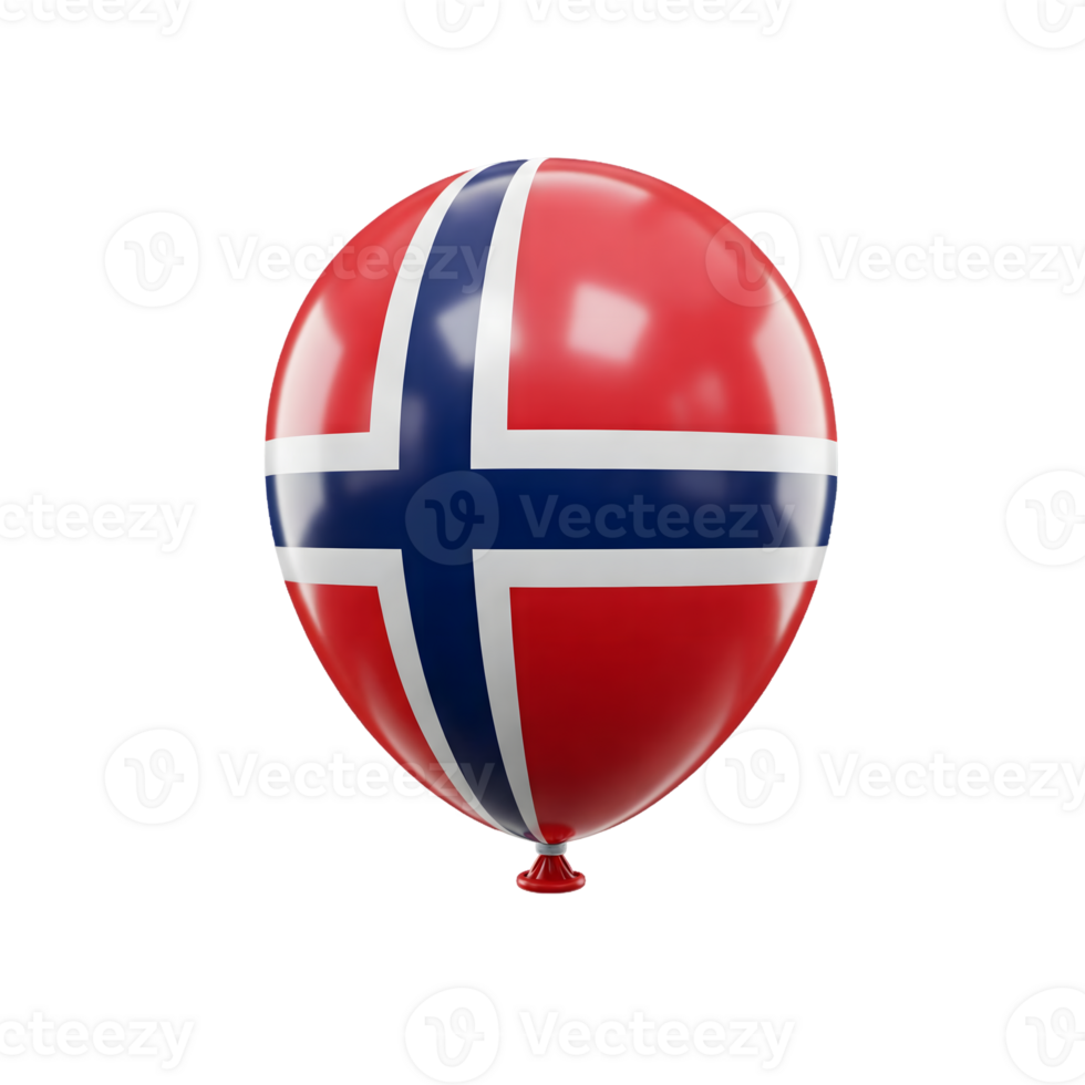 norway flag balloon on transparent background png