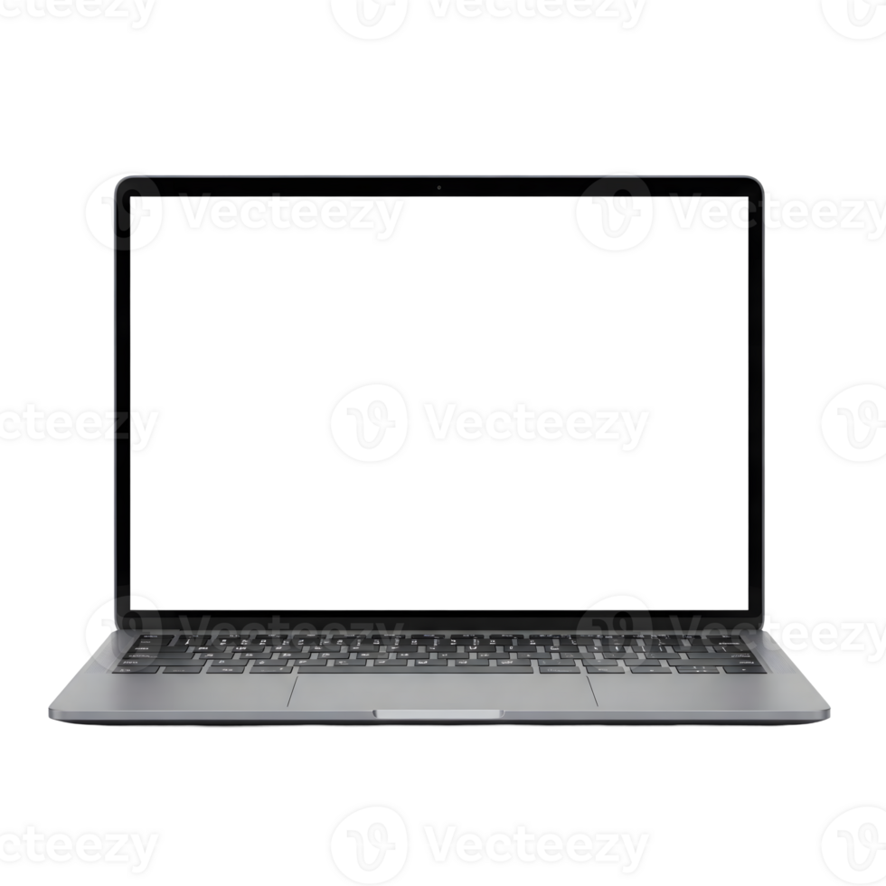 laptop with blank screen on a transparent background png