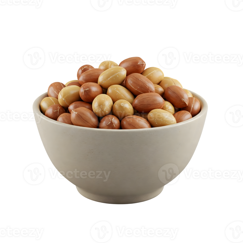 peanuts in a bowl isolated on transparent background png
