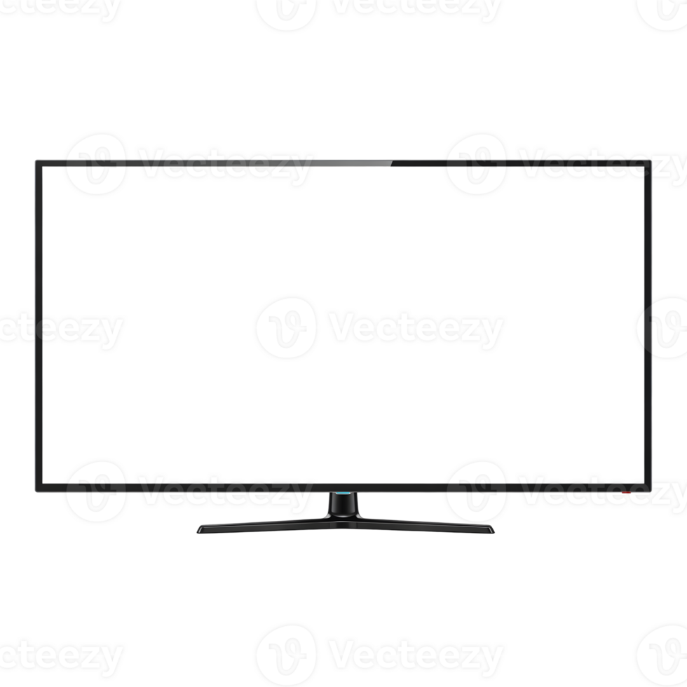 an LED television with blank screen isolated on a transparent background png