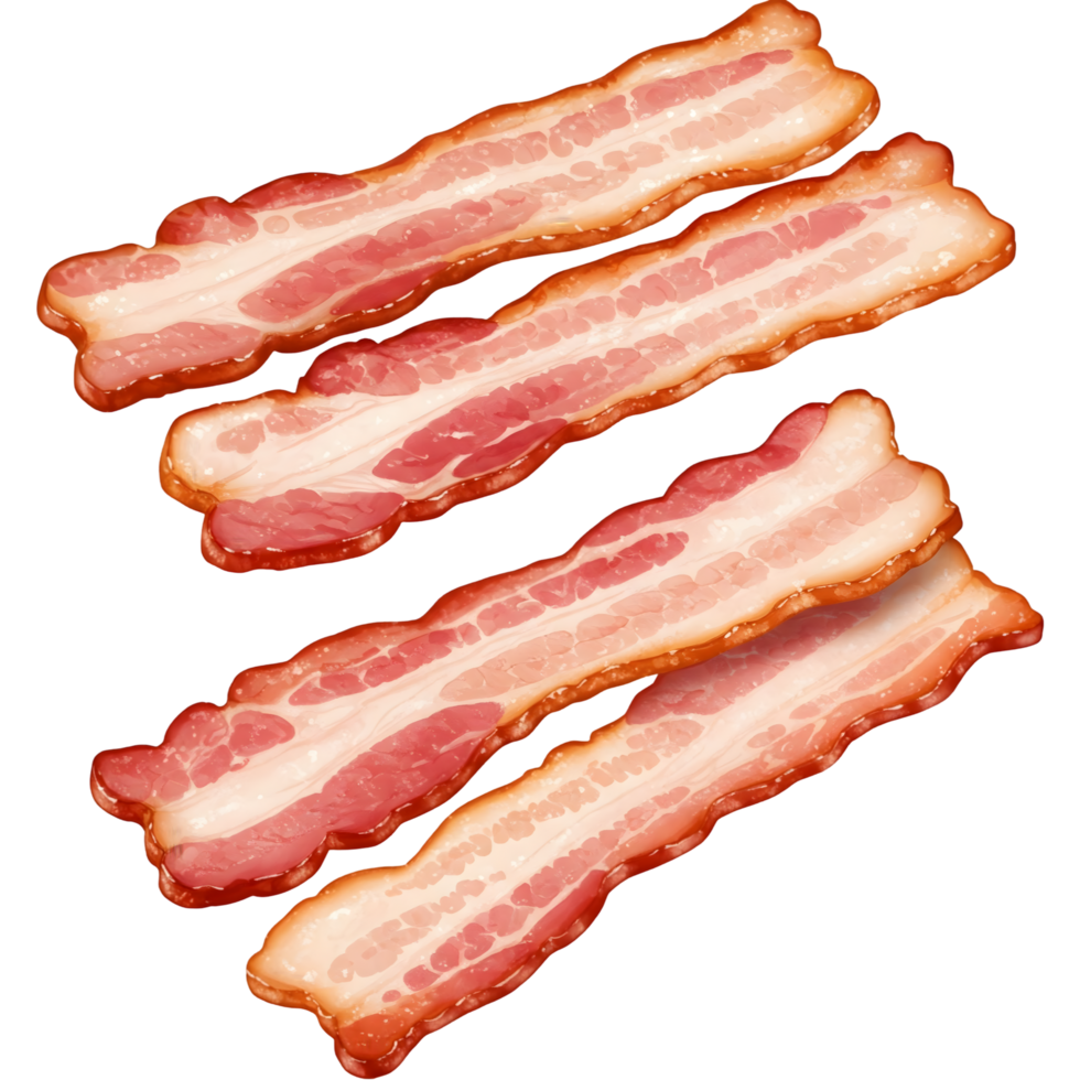bacon slices isolated on a transparent background png