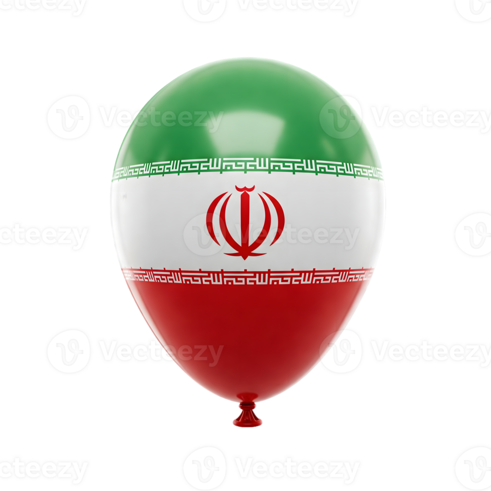 balloon with flag of iran on transparent background png