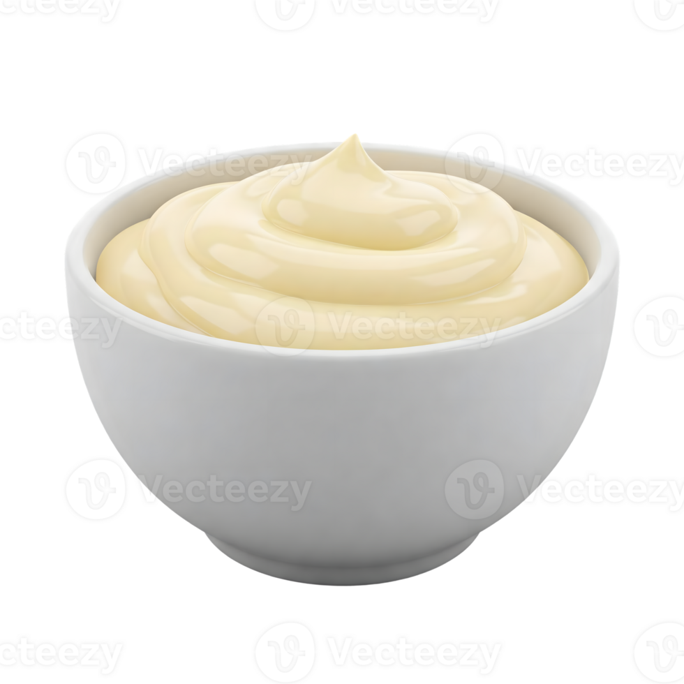 mayonnaise in a bowl on a transparent background png