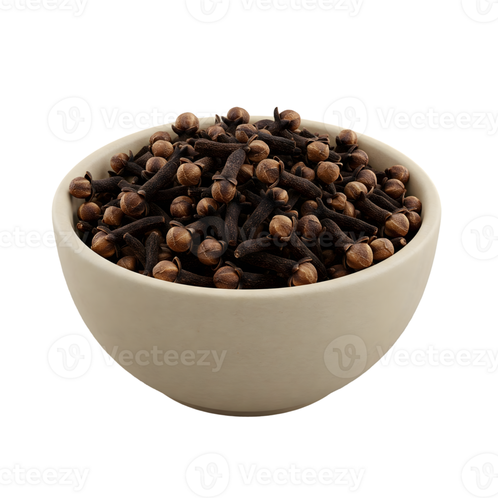 cloves in a bowl on a transparent background png