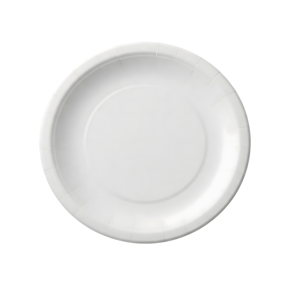 white paper plate isolated on transparent background png