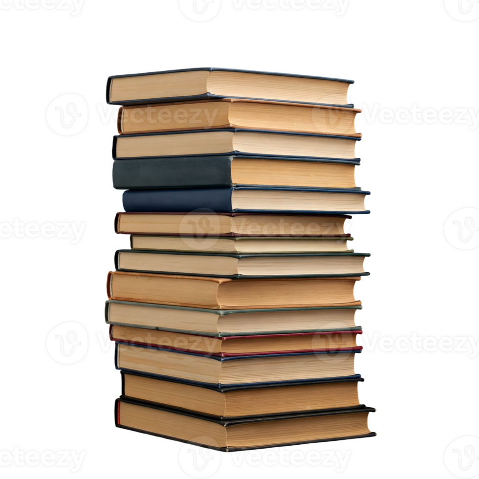 a stack of books on a transparent background png