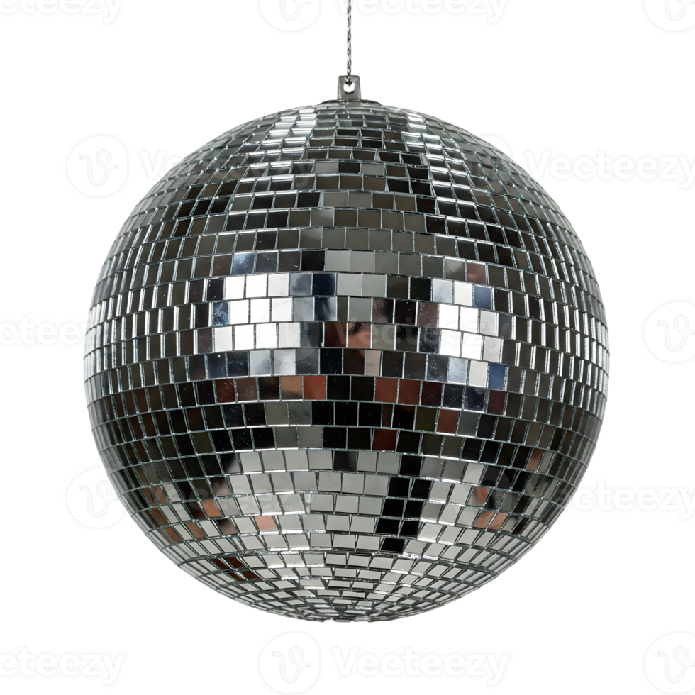a disco ball hanging on a chain isolated on transparent background png