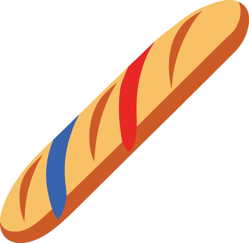 illustration Baguette bread in france vector