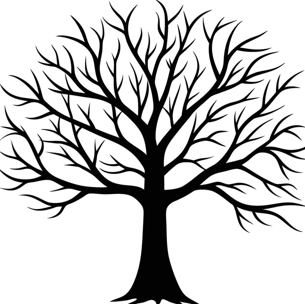 Tree without leaf silhouette illustration vector