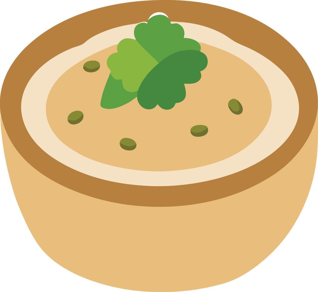 Middle Eastern Cuisine Baba Ghanoush and Pita Bread Art vector