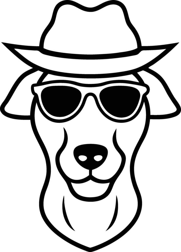 Stylish Dog Silhouette with Fashion Accessories vector