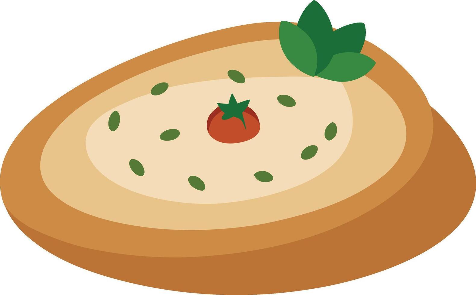 Healthy Baba Ghanoush and Bread Middle Eastern Illustration vector