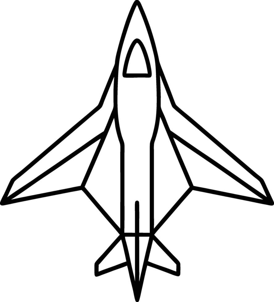 Fighter Z Plane Line Art Illustration vector