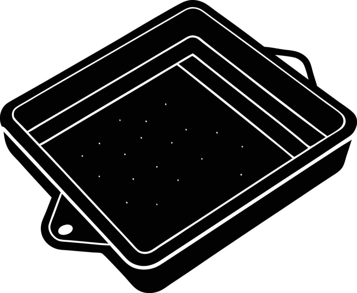 Simple Baking Sheet Silhouette Illustration for Kitchen Icons vector