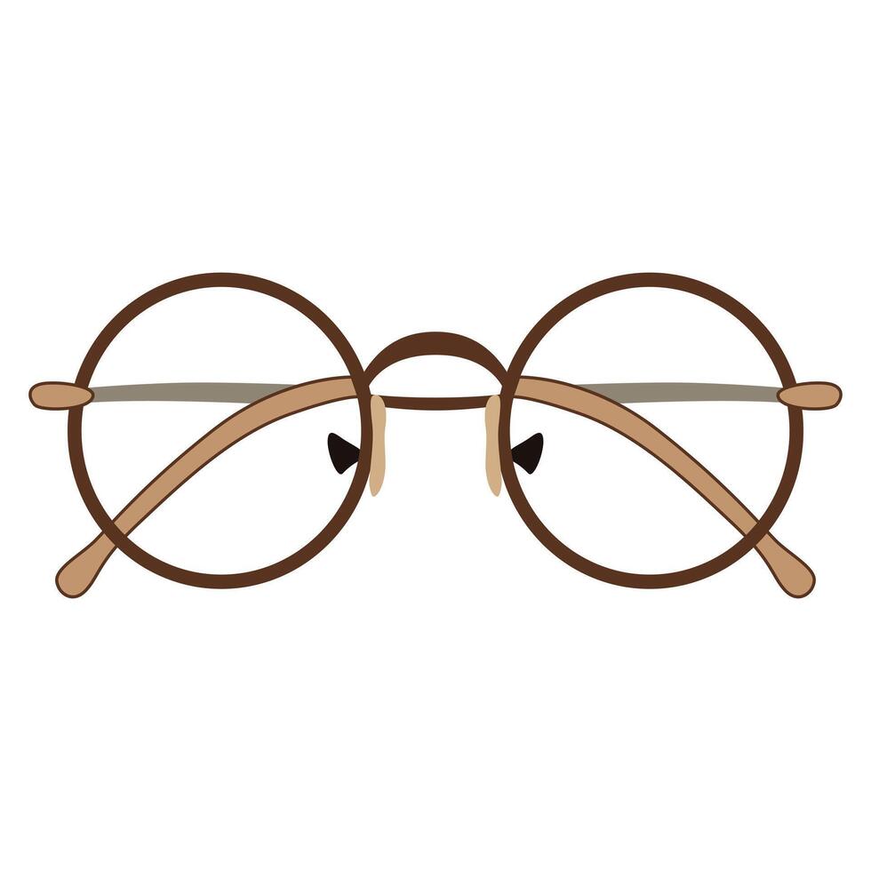 Drawing of Round Eyesight Glasses vector